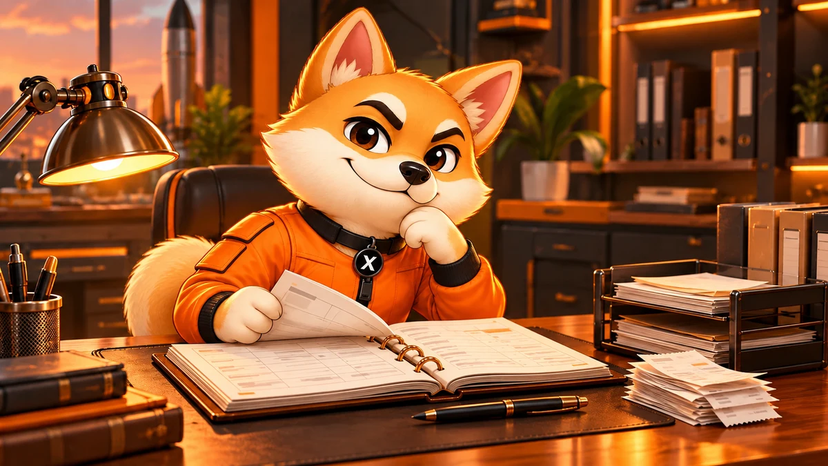 X reviewing the SpaceX Bank ledger beside organized receipts